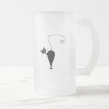 Black Whimsy Kitty 5 Coffee Mugs