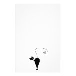 Black Whimsy Kitty 5 Custom Stationery
