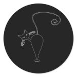 Black Whimsy Kitty 5 Stickers