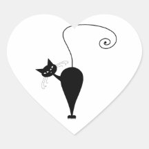 Black Whimsy Kitty 5 Sticker