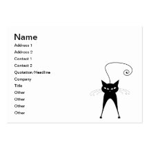 Black Whimsy Kitty 6 Business Card Templates