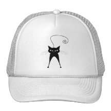 Black Whimsy Kitty 6 Mesh Hats