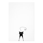 Black Whimsy Kitty 6 Personalized Stationery