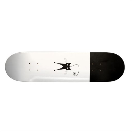 Black Whimsy Kitty 6 Skate Boards