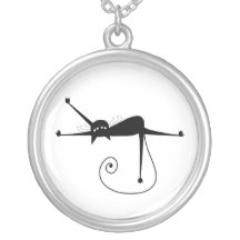 Black Whimsy Kitty 7 Pendant