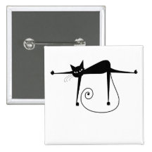 Black Whimsy Kitty 8 Button
