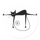 Black Whimsy Kitty 8 stickers
