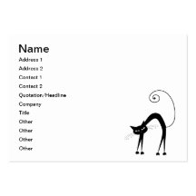 Black Whimsy Kitty 9 Business Card Template