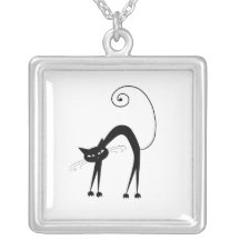 Black Whimsy Kitty 9 Pendant