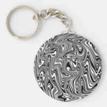 Black & White Abstract Swirl Keychains