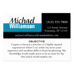 Black White and Blue Corner RESUME Cards business cards