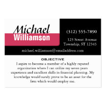Black White and Dark Pink Corner RESUME Cards Business Card Templates