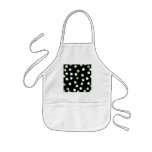 Black, White and Green Spotty Pattern. Aprons