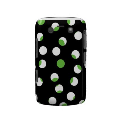 Black, White and Green Spotty Pattern. Case-mate Blackberry Case by Graphics_By_Metarla