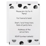Black, white and grey spotty pattern. custom announcement