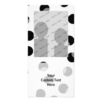 Black, white and grey spotty pattern. personalized photo card by Graphics_By_Metarla