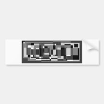 Black, white and grey square design. bumper stickers
