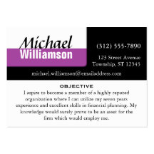 Black White and Purple Corner RESUME Cards Business Card Templates