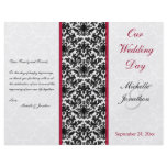 Black, White, and Red Damask Wedding Program