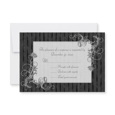 Black, White and Silver RSVP Cards - Template Personalized Invites by kithseer