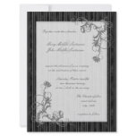Black, White and Silver Wedding Invite Template