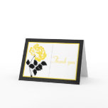 Black, White and Yellow Peony Thank You Card