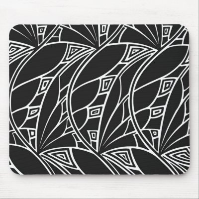 Black & White Art Nouveau Mousepad by dchaddad