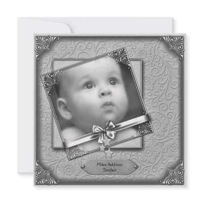 Black White Baby Boy Photo Birth Announcement by BabyCentral
