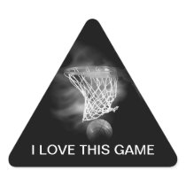 Black & White Basketball Triangle Sticker