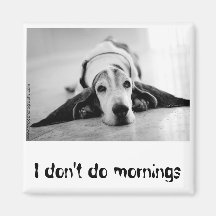 Black & White Basset Hound Magnet