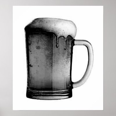Black & White Beer Mug Poster Print by made_in_atlantis