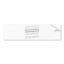 Black & White Binary 01 - GeekShirts Bumper Sticker