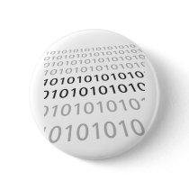 Black & White Binary 01 - GeekShirts Buttons