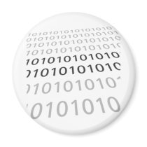 Black & White Binary 01 - GeekShirts Magnet