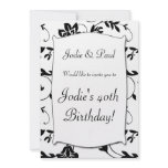 Black & White - Birthday Party Invitation