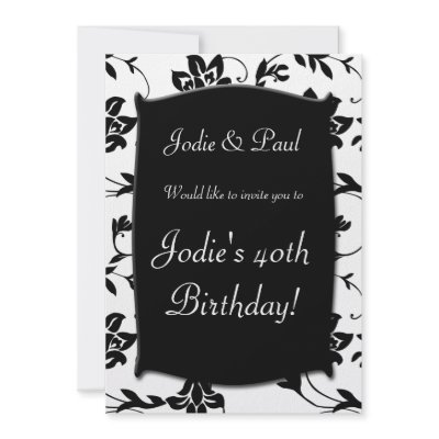 Black & White - Birthday Party Invitation by ZazzleBusinessCards
