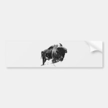 Black & White Bison / Buffalo Bumper Sticker