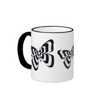 Black & white butterfly coffee mugs by Priscilla48