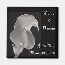 Black & White Calla Lily Refrigerator Magnets