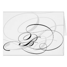 Black & White Calligraphy Initial B Monogram Cards