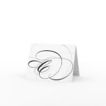Black & White Calligraphy Initial C Monogram Cards