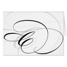 Black & White Calligraphy Initial C Monogram Cards