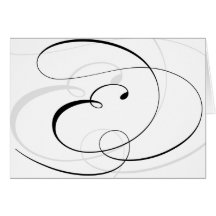 Black & White Calligraphy Initial E Monogram Cards