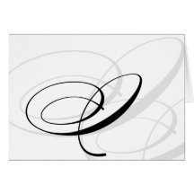 Black & White Calligraphy Initial I Monogram Cards