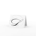 Black & White Calligraphy Initial L Monogram Cards