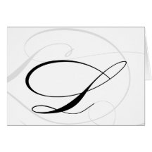 Black & White Calligraphy Initial L Monogram Cards