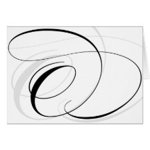 Black & White Calligraphy Initial O Monogram Cards