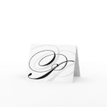 Black & White Calligraphy Initial P Monogram Cards