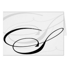 Black & White Calligraphy Initial S Monogram Cards