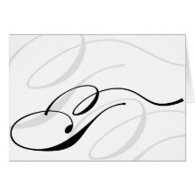 Black & White Calligraphy Initial T Monogram Cards